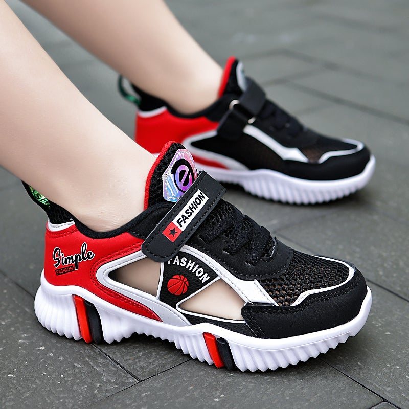 Boys Sandals Summer Mesh Breathable Children'S Torre Shoes Large Children'S Hollow Toe Baotou Boys - Image 1