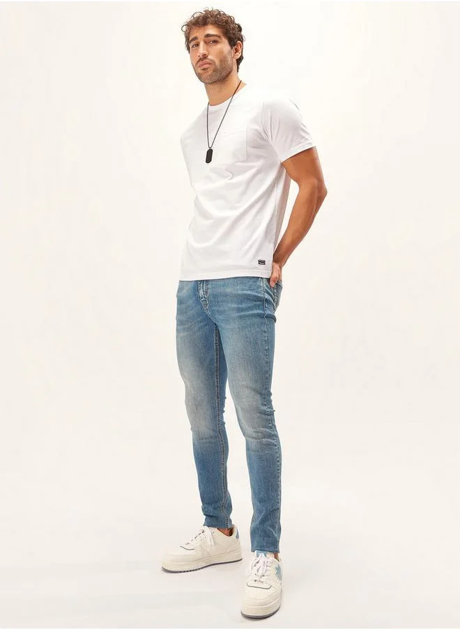 لي كوبر Lee Cooper Crew Neck Regular Fit T-shirt with Short Sleeves