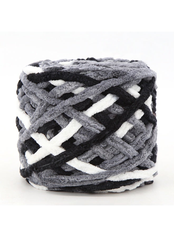 مايل ميلو خيوط صوف للحياكة 160غ × 2 متعدد الألوان، خيوط كروشيه ناعمة مكتنزة للمشاريع اليدوية باللون （​أسود - رمادي - أبيض​​​​） - Image 3