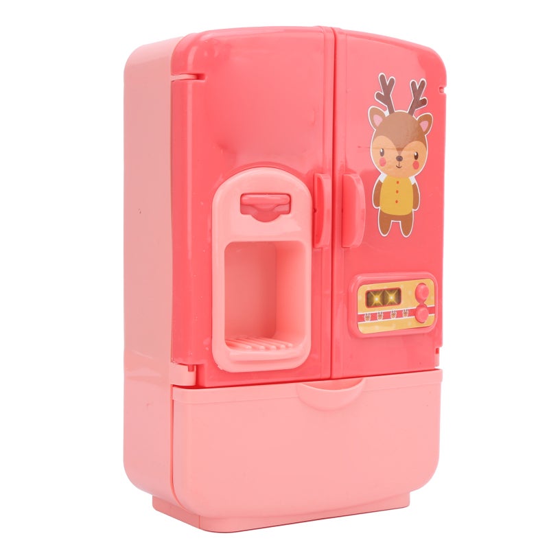 Simulation Refrigerator Toy: Pinkish Double Door Fridge Toy - Safe High-Quality ABS Material Large Capacity Storage Kitchen Toy for Toddlers Pretend Play House - Image 5