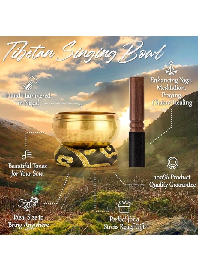 Singing Bowls Set-100% Hand-hammered in Nepal Sound Bowl for Meditation, Yoga, Chakra, Meditation Accessories, Unique Gifts for Women, Men (3.15 inch) - Image 4