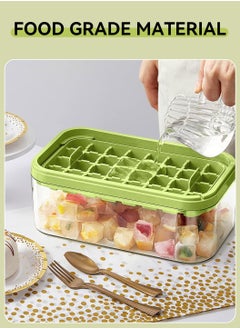 LEOKOR Ice Cube Tray with Lid and Storage Box, One Click Easy Release 64 Small Nugget Ice, 2 Tray Ice Cube Molds with Container and Scoop  - Image 5