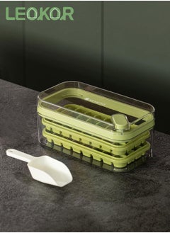 LEOKOR Ice Cube Tray with Lid and Storage Box, One Click Easy Release 64 Small Nugget Ice, 2 Tray Ice Cube Molds with Container and Scoop  - Image 3