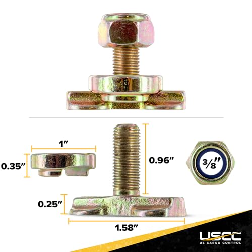 US Cargo Control L Track Threaded Bolt Double Stud Fitting, (10 Pack) 5,500 Pounds Break Strength, Use with L Track Rails in Your Truck Or Trailer to Create Heavy-Duty Bolt Down Anchor Points - Image 2