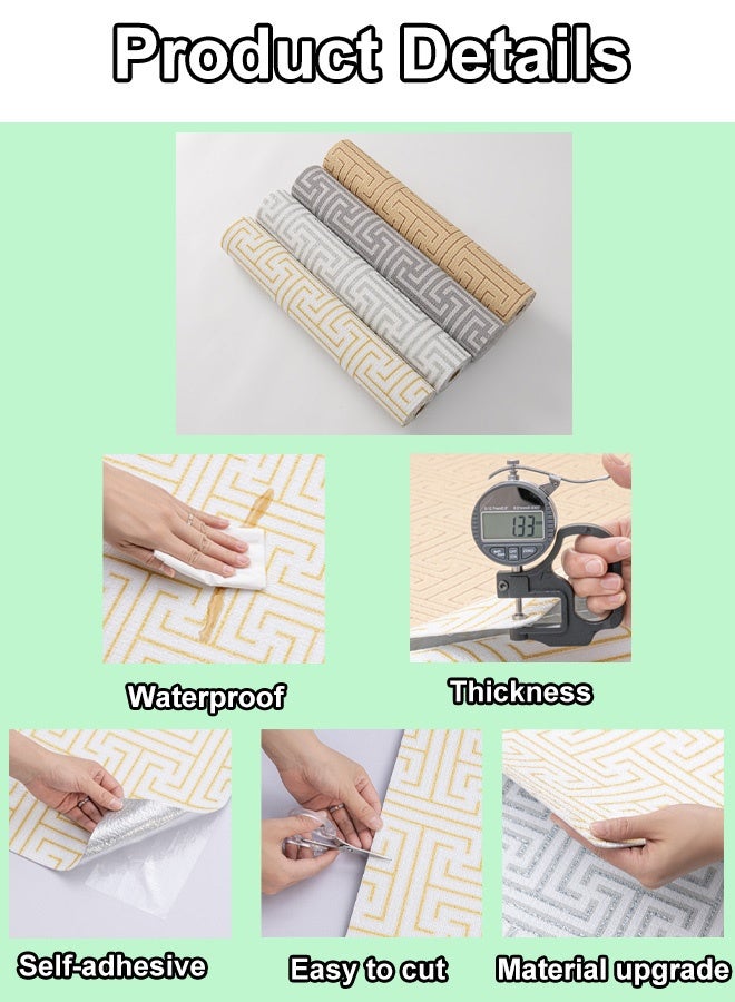 NOAEOU Thickened Wallpaper, 3D Wall Panels Roll 50x300cm Waterproof Self-Adhesive Wall Sticker, 3D Wallpaper Sticker Wall Covering for Home Decor, Living Room, Bedroom (Brown-010) - Image 3