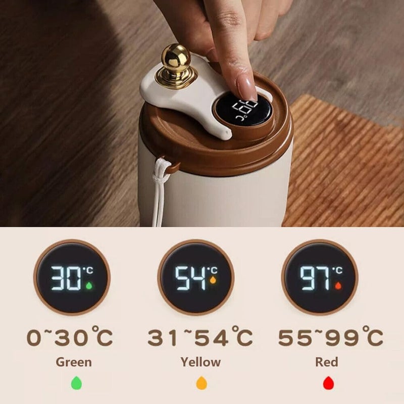 Snivy Snivy Travel Mug Reusable Coffee Cup Travel 450ml LED Temperature Display Smart Water Cup Stainless Steel Thermal Mug Leakproof for Hot Cold Drinks Multicolor  - Image 3