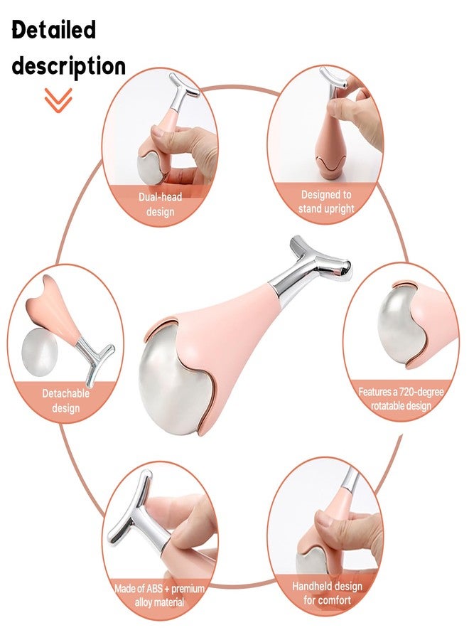 New! Premium Ice Roller for Women, Face and Eye. Ice Globes for Wrinkles and Lifting, Metal Face Roller, Face Icer, Frozen Face Roller, Eye Cream Applicator Tool (Pink, Set of 1) - Image 2