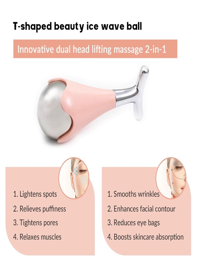 New! Premium Ice Roller for Women, Face and Eye. Ice Globes for Wrinkles and Lifting, Metal Face Roller, Face Icer, Frozen Face Roller, Eye Cream Applicator Tool (Pink, Set of 1) - Image 3
