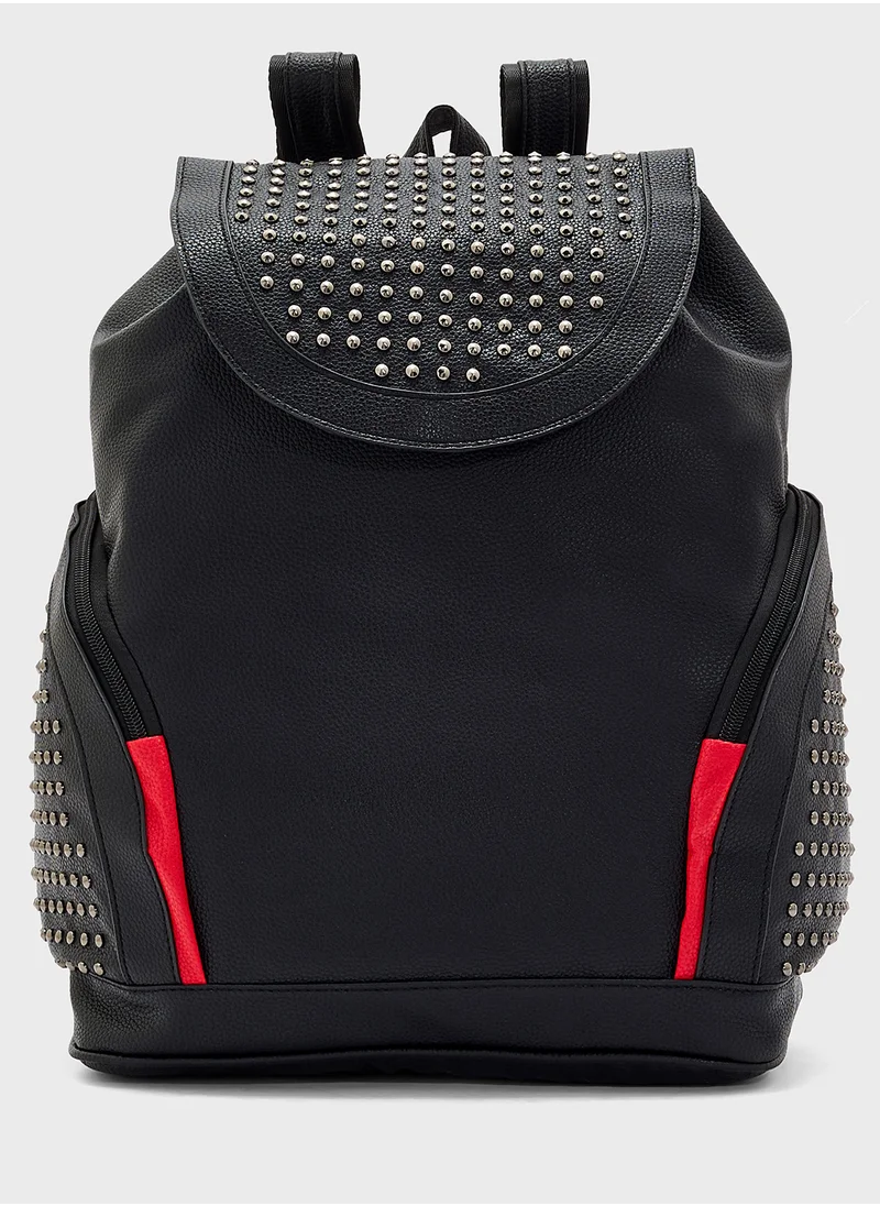 Robert Wood Studded Casual Backpack