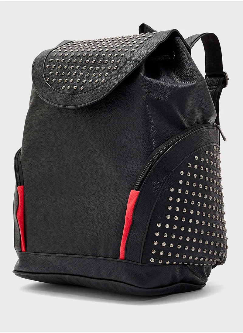 Robert Wood Studded Casual Backpack
