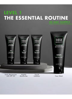 tiege hanley Tiege Hanley Mens Skin Care Set, Essential Skin Care Routine for Men (System Level 1) - Face Wash Kit for Fines Lines & Wrinkles - Men's Skincare Set Includes Face Wash, Facial Scrub, & Moisturizer  - Image 2