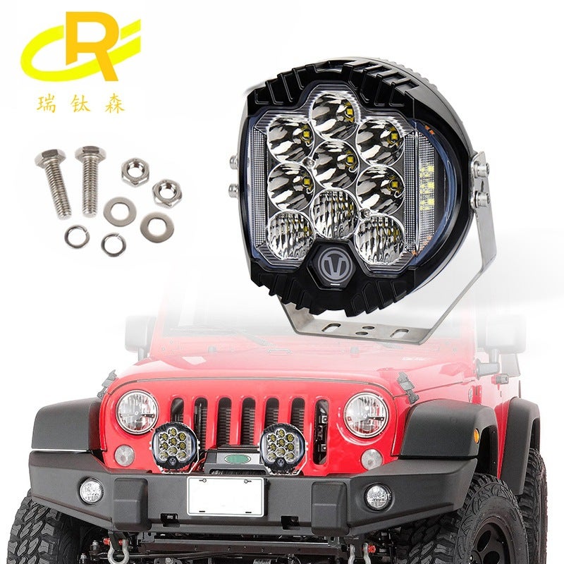 90W off-road vehicle spotlight 7.6 inch Wrangler front bumper roof LED off-road Light LED work light LED fog light White White