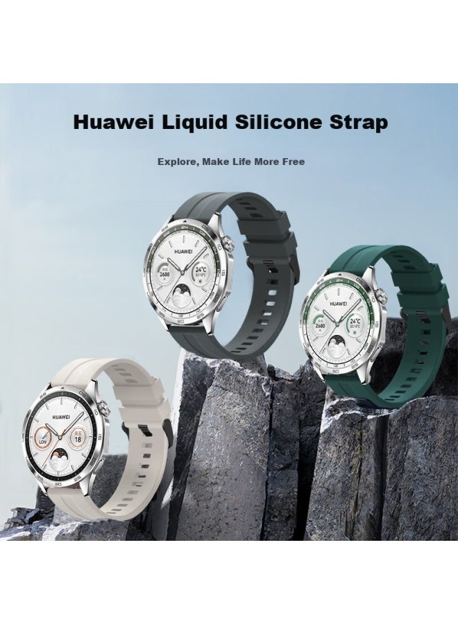 Mssm Suitable For Huawei Watch Straps, Gt3/2/gt3pro/gt Cyber, Skin-friendly Silicone Watch Sports Band , 42/43 Dial - 20mm - Image 2