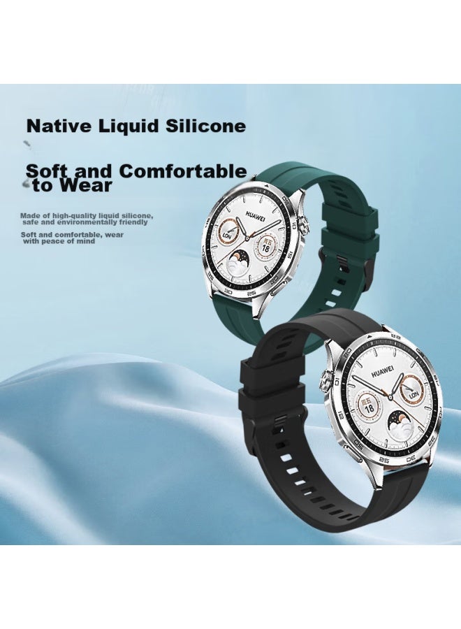 Mssm Suitable For Huawei Watch Straps, Gt3/2/gt3pro/gt Cyber, Skin-friendly Silicone Watch Sports Band , 42/43 Dial - 20mm - Image 4