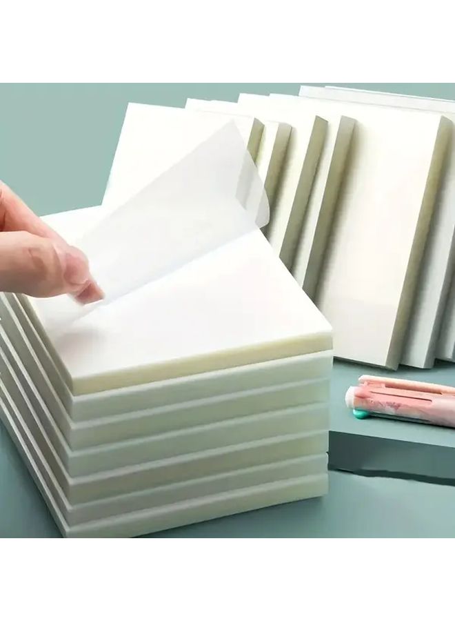 Transparent Sticky Notes Clear Square Page Markers 50 Sheets Strong Adhesive No Residue TRE 3 - Image 1