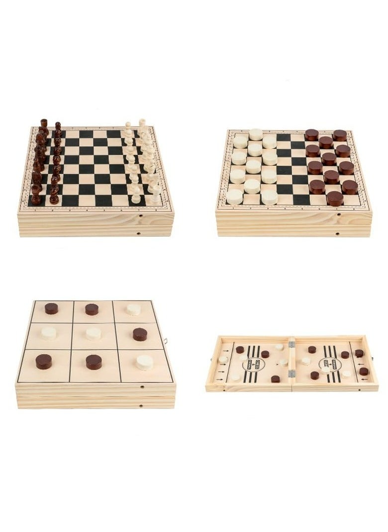 Oasisgalore - 15 Inch Magnetic Wooden Chess Set Folding Board Portable Adult Children Family Reunion - Image 1