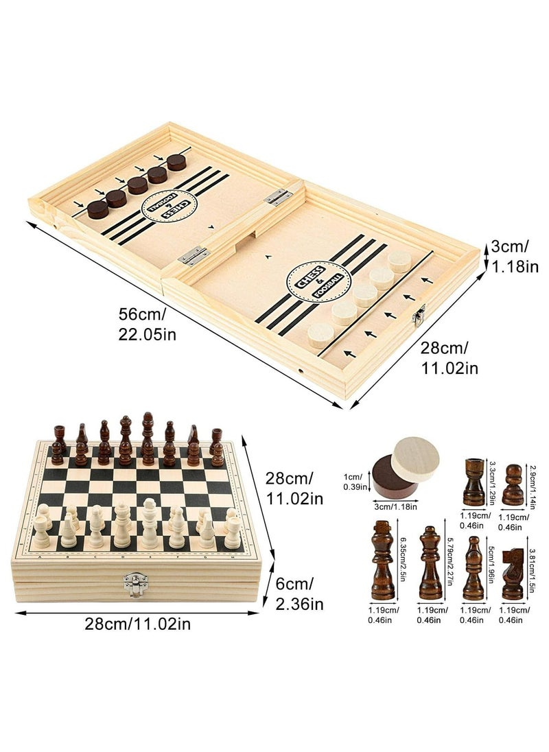 Oasisgalore - 15 Inch Magnetic Wooden Chess Set Folding Board Portable Adult Children Family Reunion - Image 1