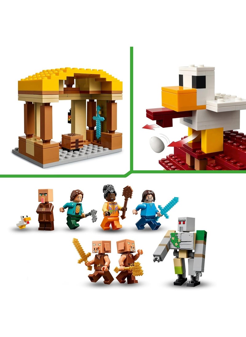 LEGO LEGO Minecraft The Ghast Balloon Village Attack Building Toy Set 21273  - Image 4