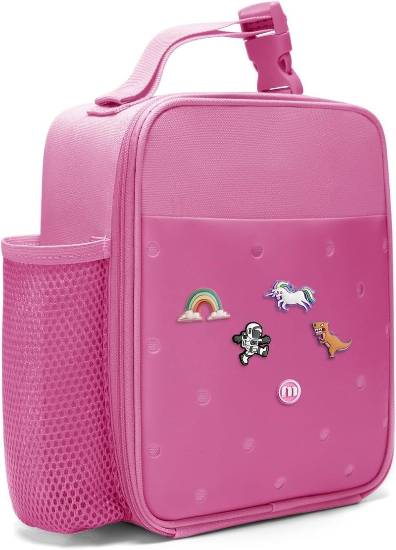 MEXS Kids Lunch Bag, DIY Exclusive & Insulated Lunch Box Boys Girls, Toddler Lunch Cooler Bag for School, Portable Reusable Lunch Tote, Water Bottle Holder and Leak-proof Lining, for Ages 3+ (Unicorn) - Image 1