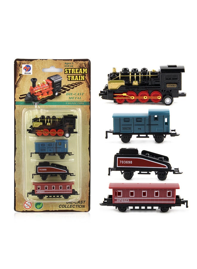 Alloy Toy Car Retro Steam Train Children Toy Car Alloy Model Train Suit 