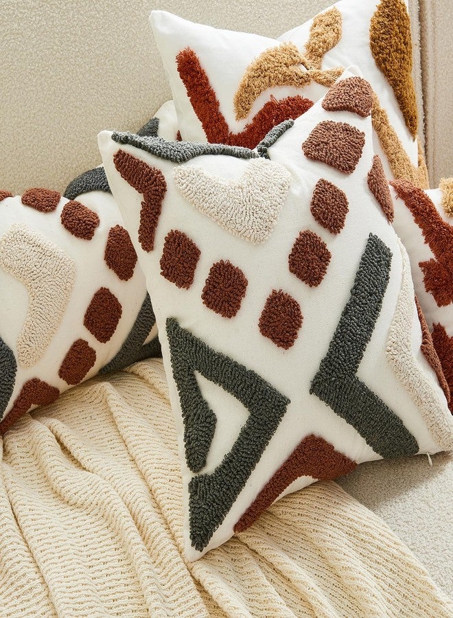 lifein 18x18 Pillow Covers-Throw Pillow Cover,Tufted Boho Jacquard Pillow Covers,Farmhouse Decorative Pillow Cover,Pillow Cases for Couch,Sofa,Bed,Chair,Living Room,Home Decor(18x18inch) - Image 3