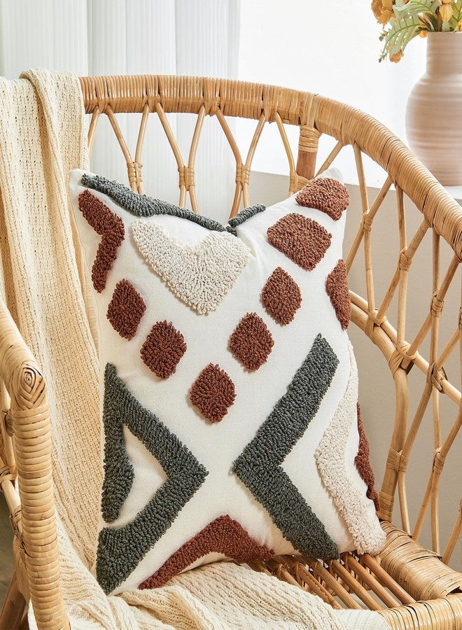 lifein 18x18 Pillow Covers-Throw Pillow Cover,Tufted Boho Jacquard Pillow Covers,Farmhouse Decorative Pillow Cover,Pillow Cases for Couch,Sofa,Bed,Chair,Living Room,Home Decor(18x18inch) - Image 2