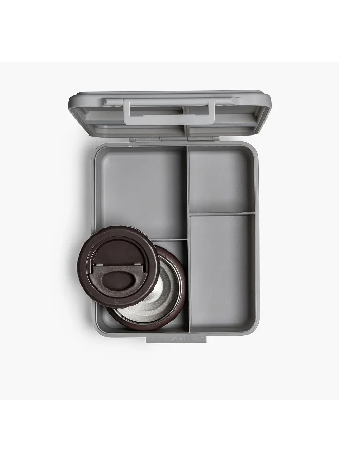 Citron Citron Grey Sectioned Lunch Box for Kids