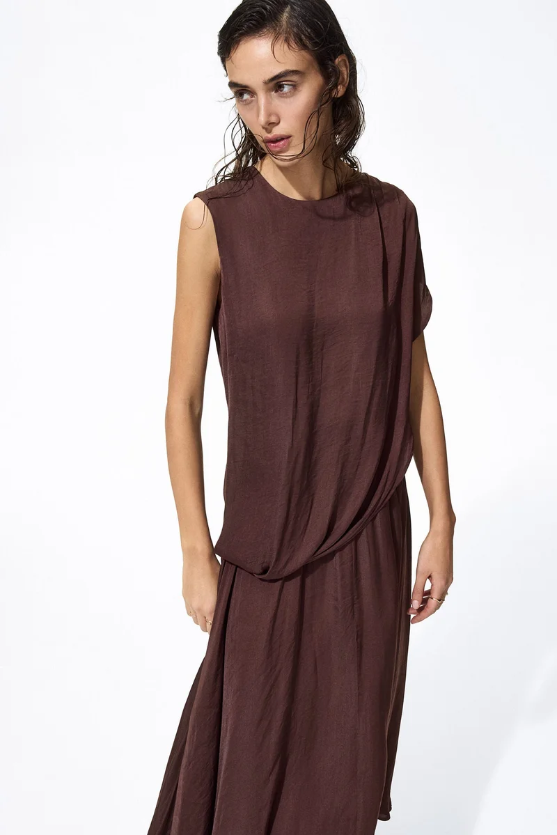 Draped satin dress