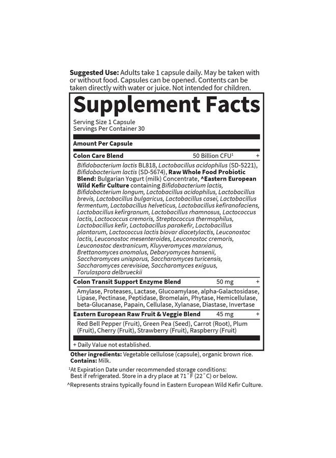 Garden of Life Probiotics for Women and Men - Raw Probiotics Colon Care 50 Billion CFU and Enzymes, Raw Fruits, Veggies, Once Daily Acidophilus Probiotic for Regularity and Immune Health - 30 Capsules - Image 4
