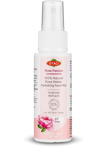 OTACI Otaci Rose Passion 100 Natural Rose Water Hydrating Face Mist Spray Rosewater Face Mist Facial Hydrating Natural Skin  Travel Size 