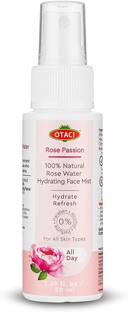OTACI Otaci Rose Passion 100 Natural Rose Water Hydrating Face Mist Spray Rosewater Face Mist Facial Hydrating Natural Skin  Travel Size 