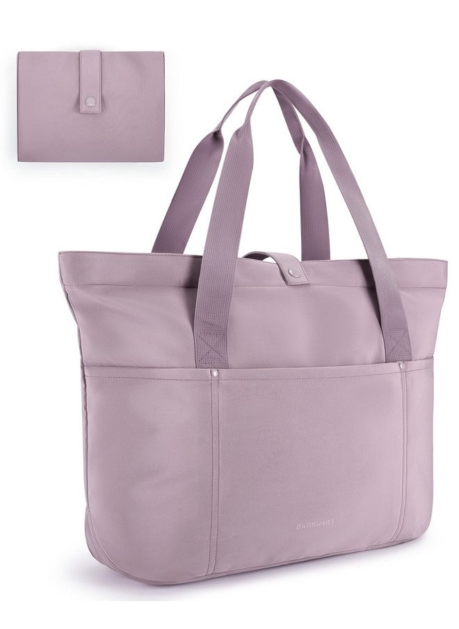 BAGSMART BAGSMART Tote Bag for Women, Foldable Tote Bag With Zipper Travel Large Shoulder Bag Handbag for Work-16.5''l X 6''wx 14''h  - Image 1