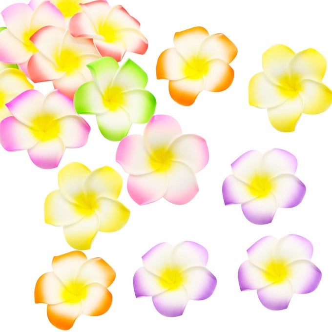 100 PCS 24 INCH HAWAIIAN FOAM FLOWERSFLOATING FLOWERS ARTIFICIAL PLUMERIA RUBRA HAWAIIAN FLOWER PETALS FOR WEDDING PARTY DECORATIONMIXED COLOR