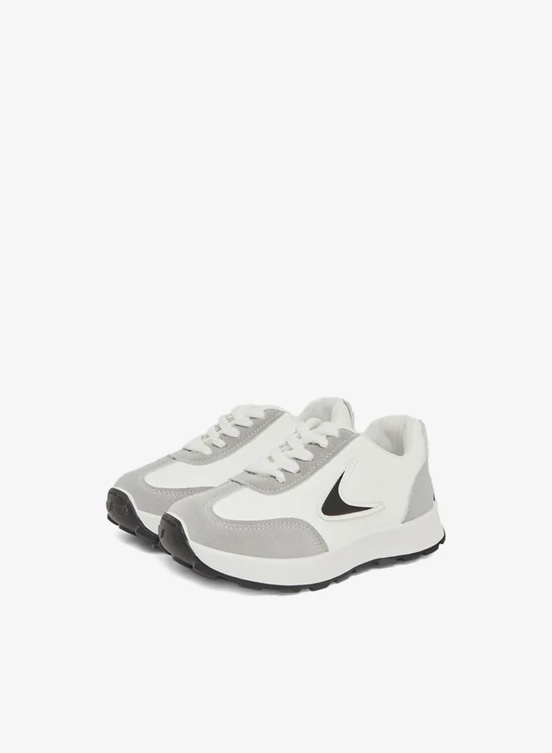 Styli Girls Panelled Lace Up Sneakers