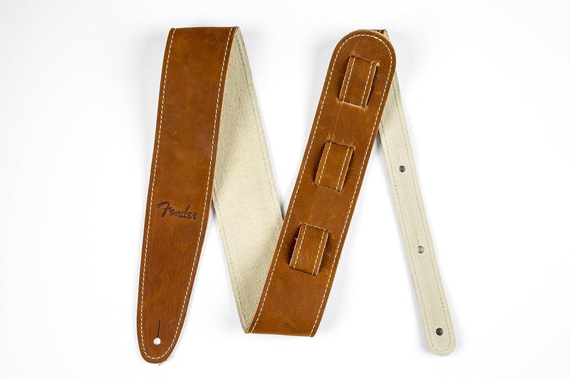 Fender Baseball Glove Leather Guitar Strap - Brown - Image 2