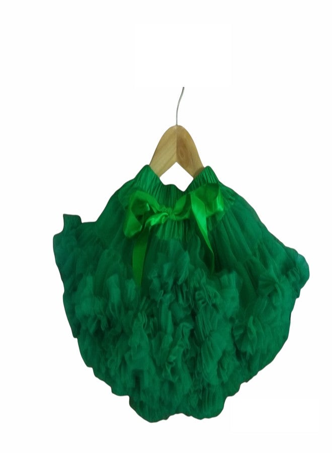 KuJee Green Color Baby Girl Soft Fluffy Tutu Skirt (Size 90 cm, Age: 1-2 yrs) - Image 1