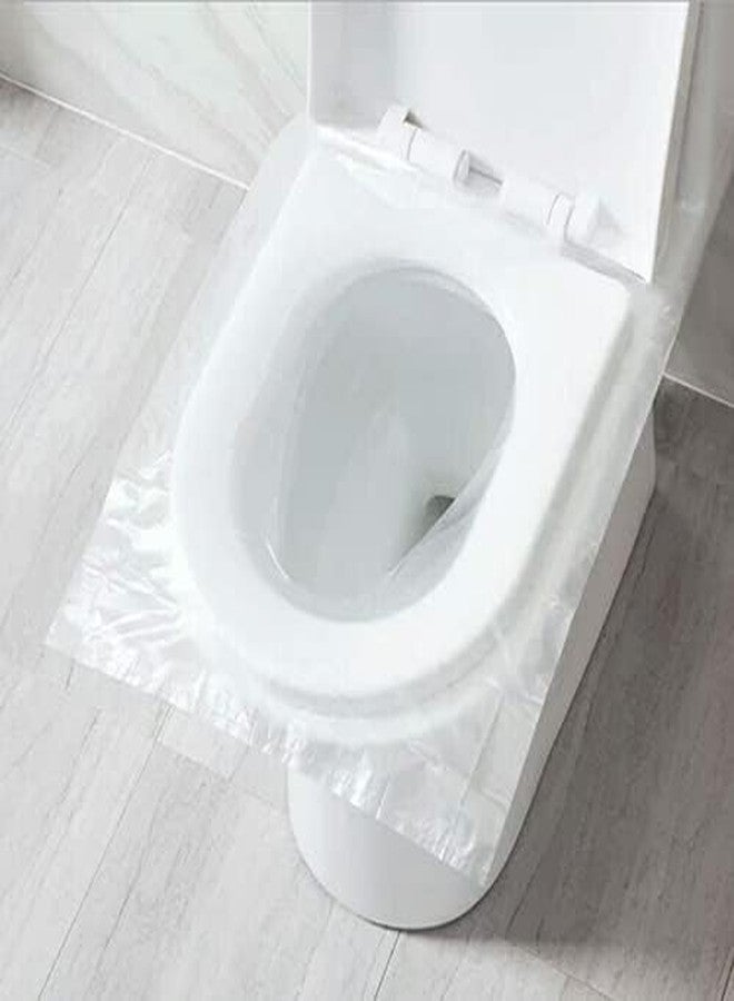EGV-50 Pieces Disposable Plastic Toilet Seat Cover Waterproof, WC Cushion Toilet Cushion for Baby Pregnant Mom, Independent Packaging Suitable for Travel - Image 2