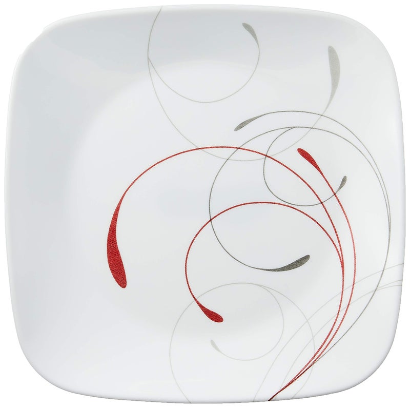 Corelle طقم أطباق سلطة كوريل فيتريل 6 قطع  زجاج ثلاثي الطبقات ومقاوم للتشقق  خفيف الوزن  أطباق مربعة 8-1/2 بوصة  طراز سبلندور - Image 2