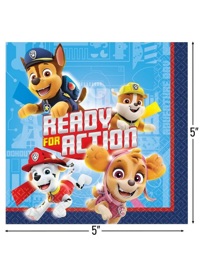 Amscan Paw Patrol Adventures Beverage Paper Napkins - 5" x 5" (Pack Of 16), Vibrant & Fun Serviettes - Perfect For Birthdays, Themed Parties & Celebrations - Image 2