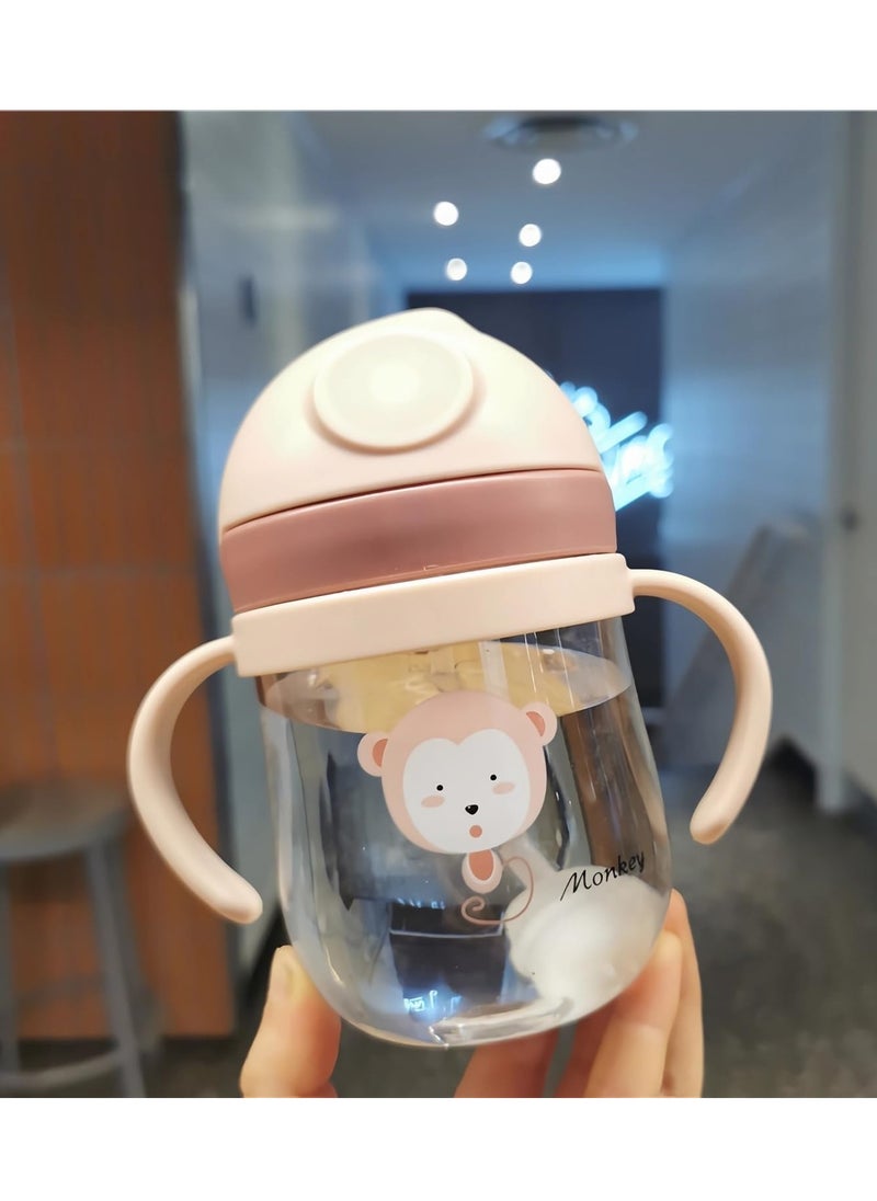 Generic - 250ml Sippy Cup for Baby, Baby Bottle Sippy Cups with Handle Graduated, 360° Spill Free Toddler Cup, Sippy Cups for Toddlers, Soft Spout Sippy Cups （Pink） - Image 1