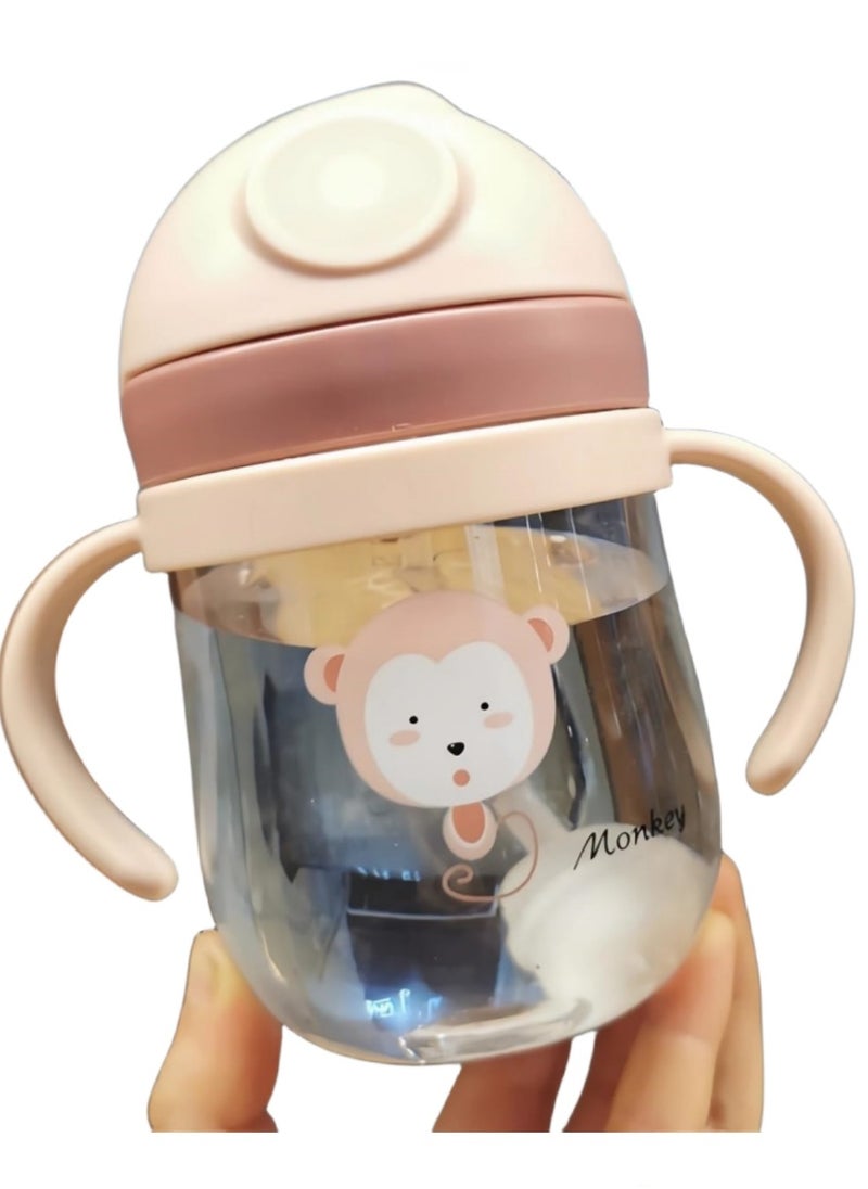 Generic - 250ml Sippy Cup for Baby, Baby Bottle Sippy Cups with Handle Graduated, 360° Spill Free Toddler Cup, Sippy Cups for Toddlers, Soft Spout Sippy Cups （Pink） - Image 1