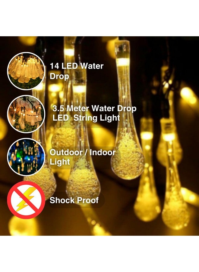 One94Store كرة ضوء خيط قطرة الماء من One94Store 14 LED أضواء خارجية مقاومة للماء زينة كريستالية للإضاءة لعيد الديوالي، المنزل، الحديقة، عيد الميلاد - Image 4
