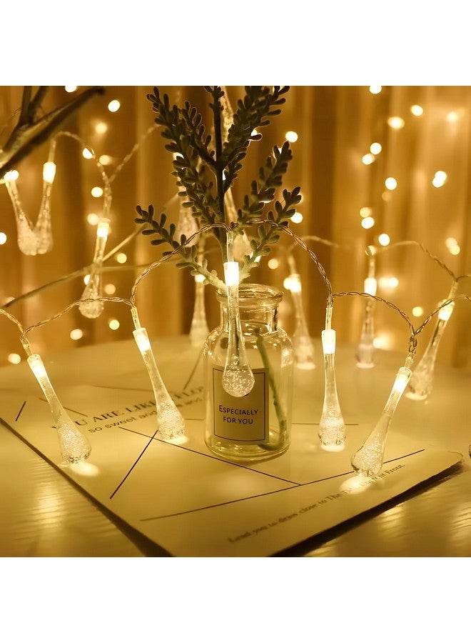 One94Store كرة ضوء خيط قطرة الماء من One94Store 14 LED أضواء خارجية مقاومة للماء زينة كريستالية للإضاءة لعيد الديوالي، المنزل، الحديقة، عيد الميلاد - Image 2