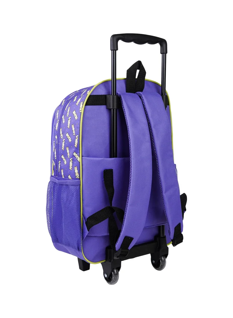 Netflix Blue & Gold Netflix K-Pop Demon Hunters Golden 5-in-1 Kids Trolley School Set 18" | Rolling Backpack, Lunch Bag, Lunch Box, Water Bottle & Pencil Case  | Water Resistant  | Girls School Bag for Women | Best Price UAE