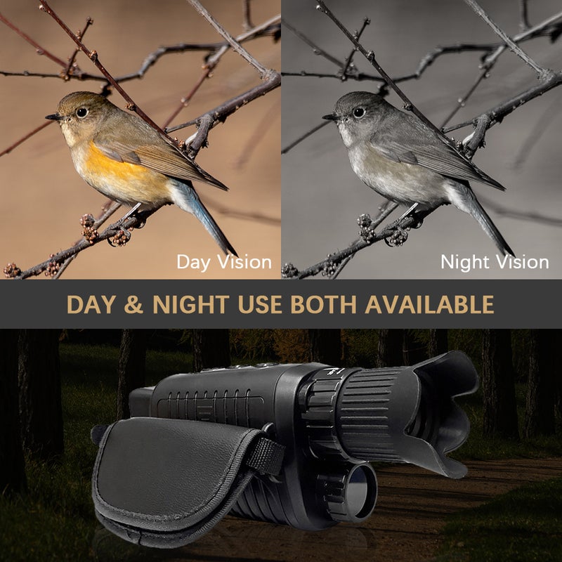 Outdoor Night Vision Monocular IR Infrared Digital Monoculars 1.5 Inch TFT Screen High Definition Video Photo 4X Digital Zoom 150-1000M Full Dark Viewing for Camping Hiking Wildlife Watching - Image 5