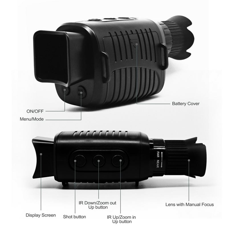 Outdoor Night Vision Monocular IR Infrared Digital Monoculars 1.5 Inch TFT Screen High Definition Video Photo 4X Digital Zoom 150-1000M Full Dark Viewing for Camping Hiking Wildlife Watching - Image 2