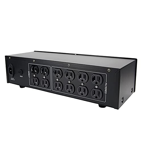 WAudio AC Noise Power Conditioner - Mains Purifier Audio Video Noise Filter Surge Protector with US Standard Sockets (Black) - Image 2