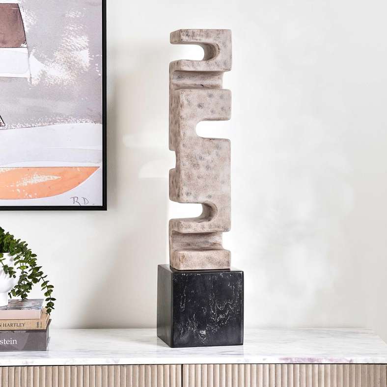 Byron Polyresin Large Decor Sculpture 20x20x84.5cm - Brown