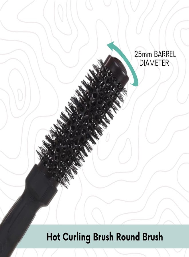Scarlet Line Professional Extra Small Hot Curling Brush Round Brush for Blow Drying Roller Brush for Hair Styling Drying for Men Women Black (25 mm) - Image 2