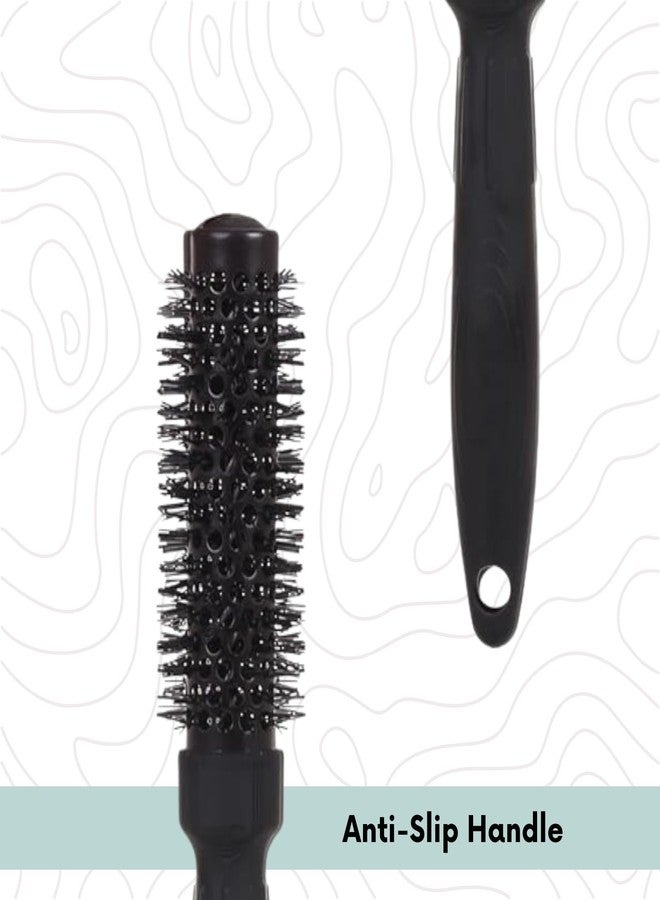 Scarlet Line Professional Extra Small Hot Curling Brush Round Brush for Blow Drying Roller Brush for Hair Styling Drying for Men Women Black (25 mm) - Image 5